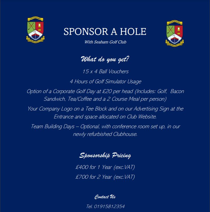 Sponsor a Hole poster